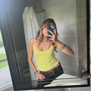 ZARA scrunched yellow tank! Size small
